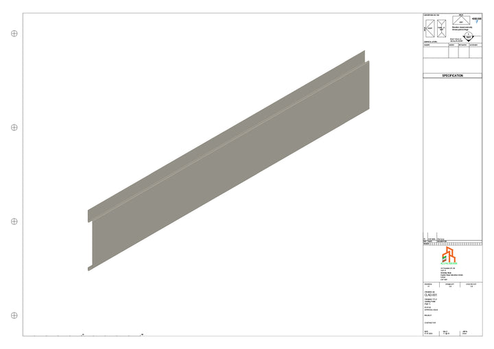 Aluminium Cladding - Type 1 - Straight 3000mm
