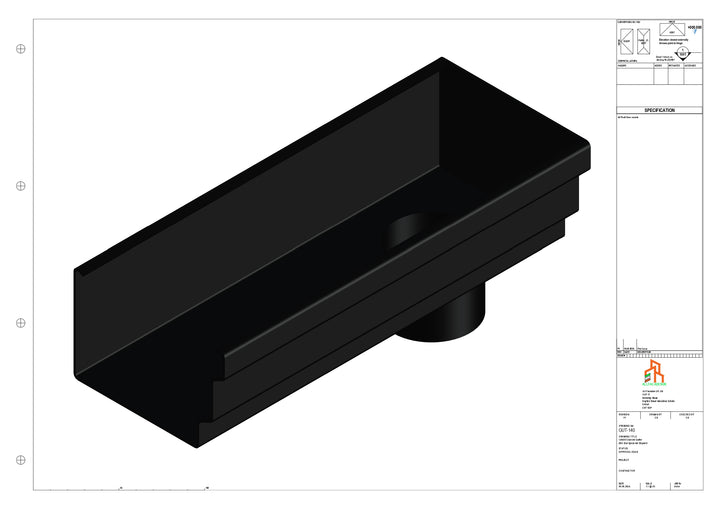 Aluminium Cranked Gutter - Type 11 - End Spout - 76 Dia