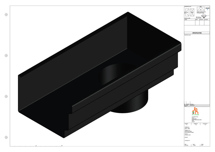 Aluminium Cranked Gutter - Type 12 - End Spout - 63 Dia