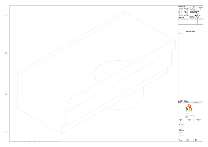 Aluminium Cranked Gutter - Type 12 - End Spout - 63 Dia