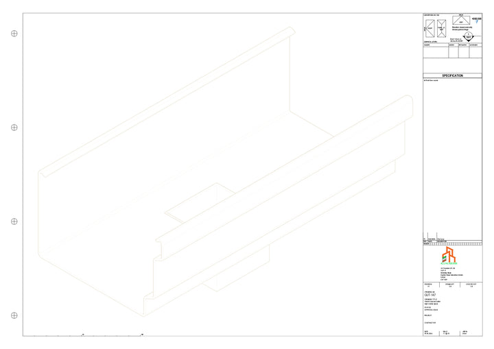 Aluminium Cranked Gutter - Type 12 - Centre Spout - 76 Sq