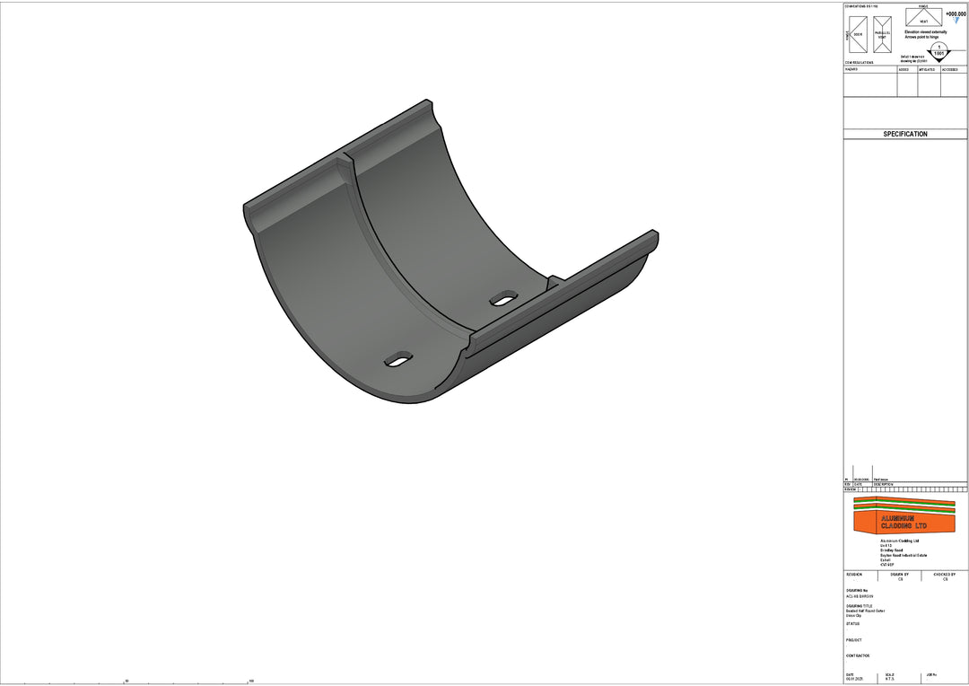 Cast Aluminium Beaded Half Round Gutter Union clip