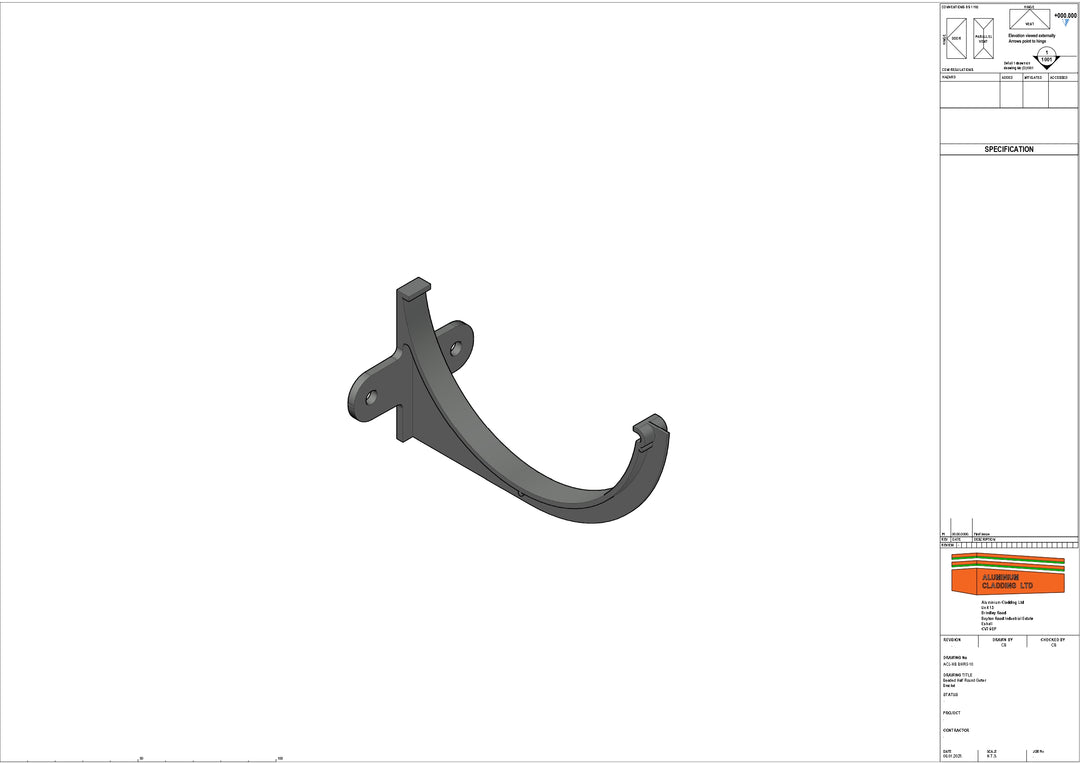 Cast Aluminium Beaded Half Round Gutter Bracket