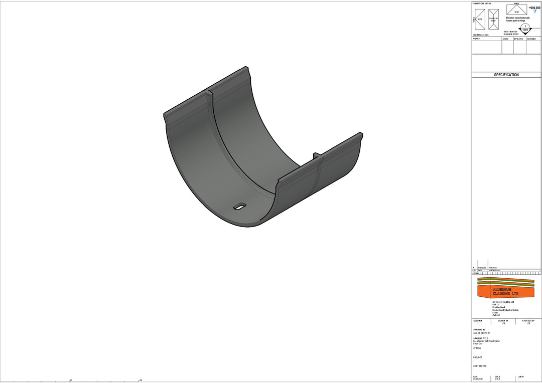 Cast Aluminium Deep Beaded Half Round Gutter Union clip