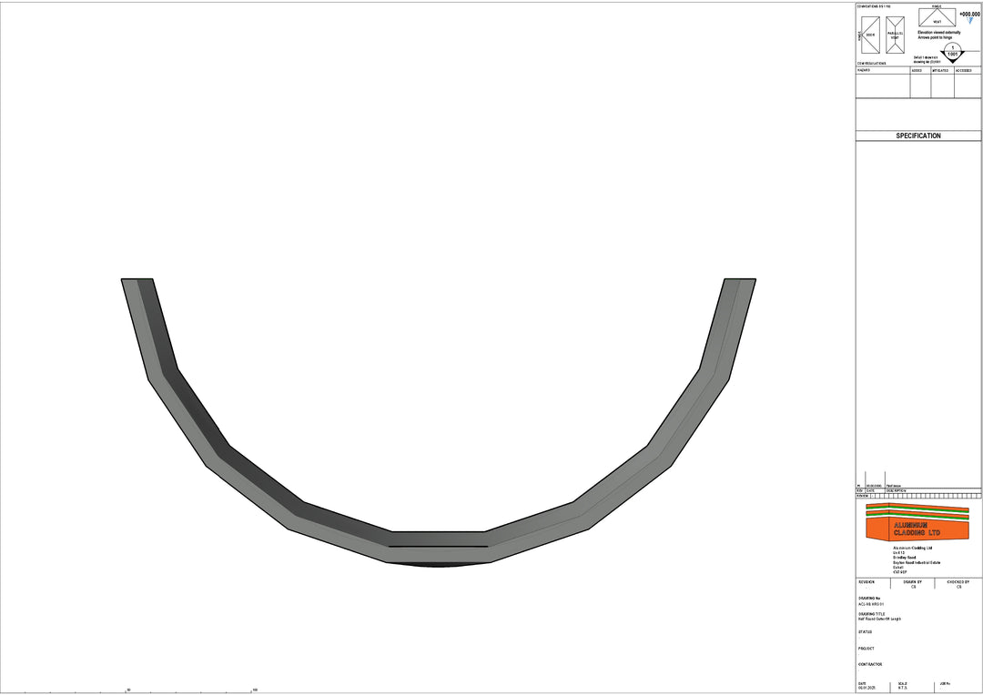Cast Aluminium Half Round Gutter 6ft Length
