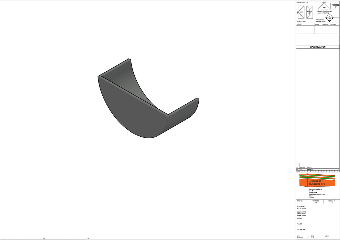 Cast Aluminium Half Round Gutter Stopend External