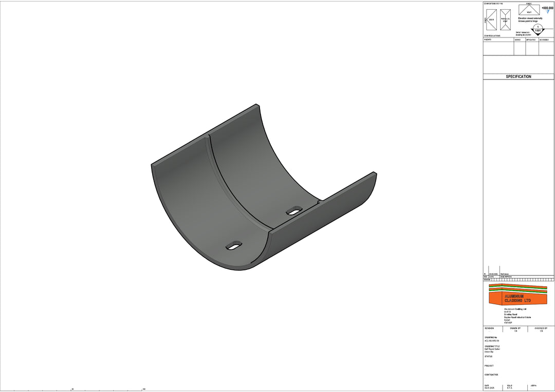 Cast Aluminium Half Round Gutter Union clip