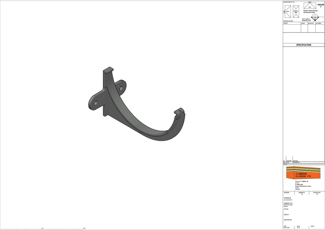 Cast Aluminium Half Round Gutter Bracket