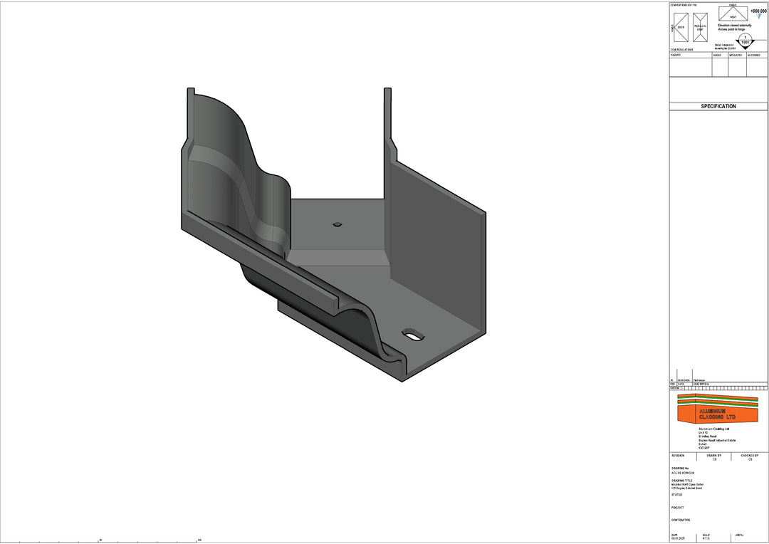 Cast Aluminium Moulded No46 Ogee Gutter 135 Degree External Left