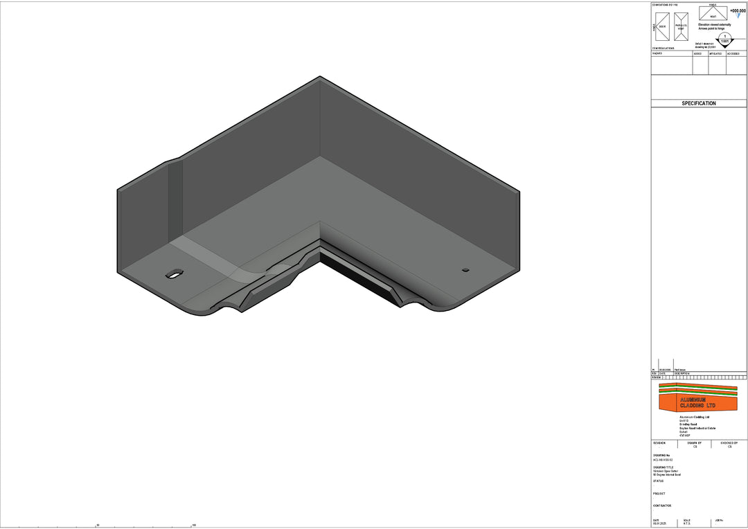 Cast Aluminium Victorian Ogee Gutter 90 degree Internal Right