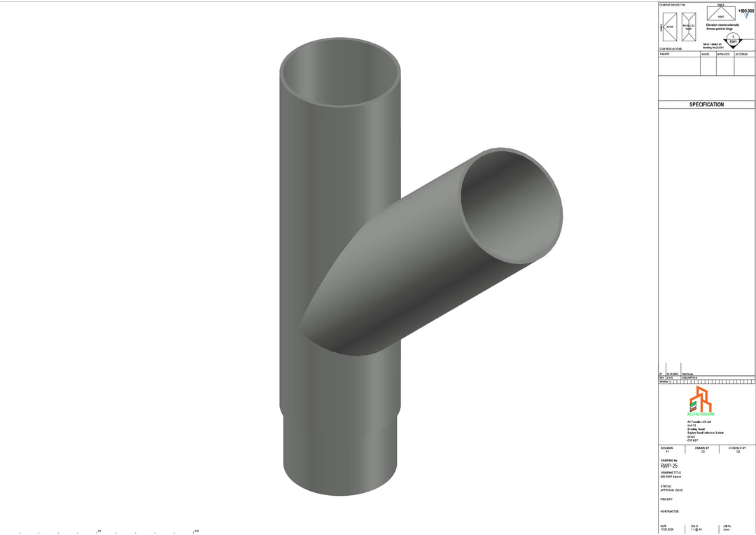 Aluminium Dia Gutter - Type 1 - Branch