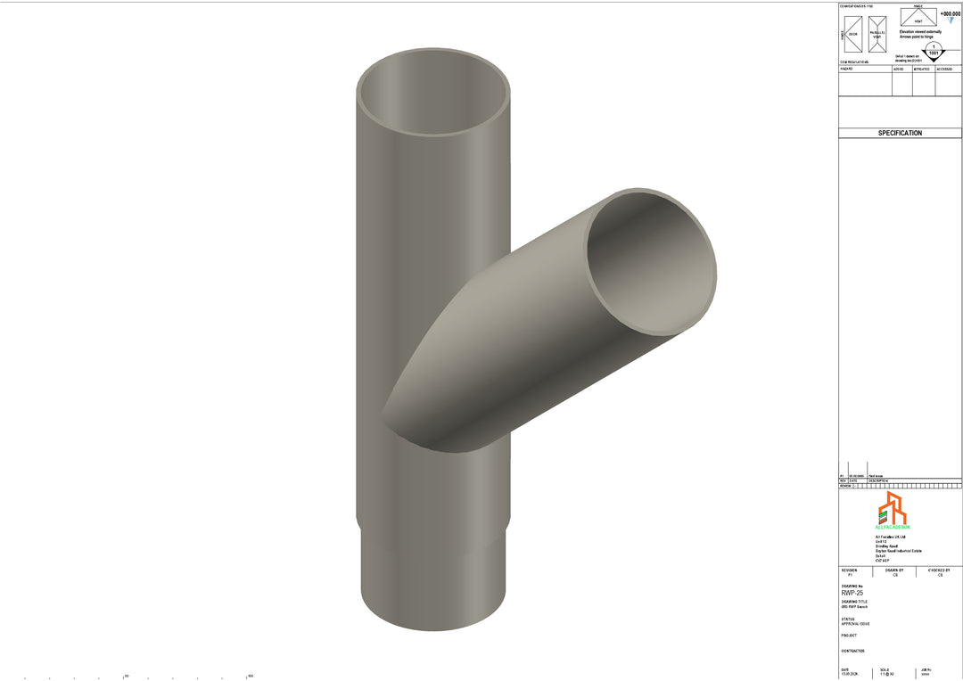 Aluminium Dia Gutter - Type 1 - Branch