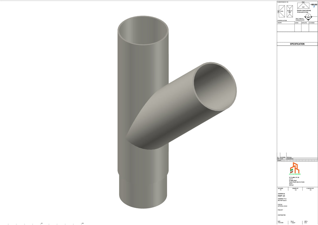 Aluminium Dia Gutter - Type 1 - Branch