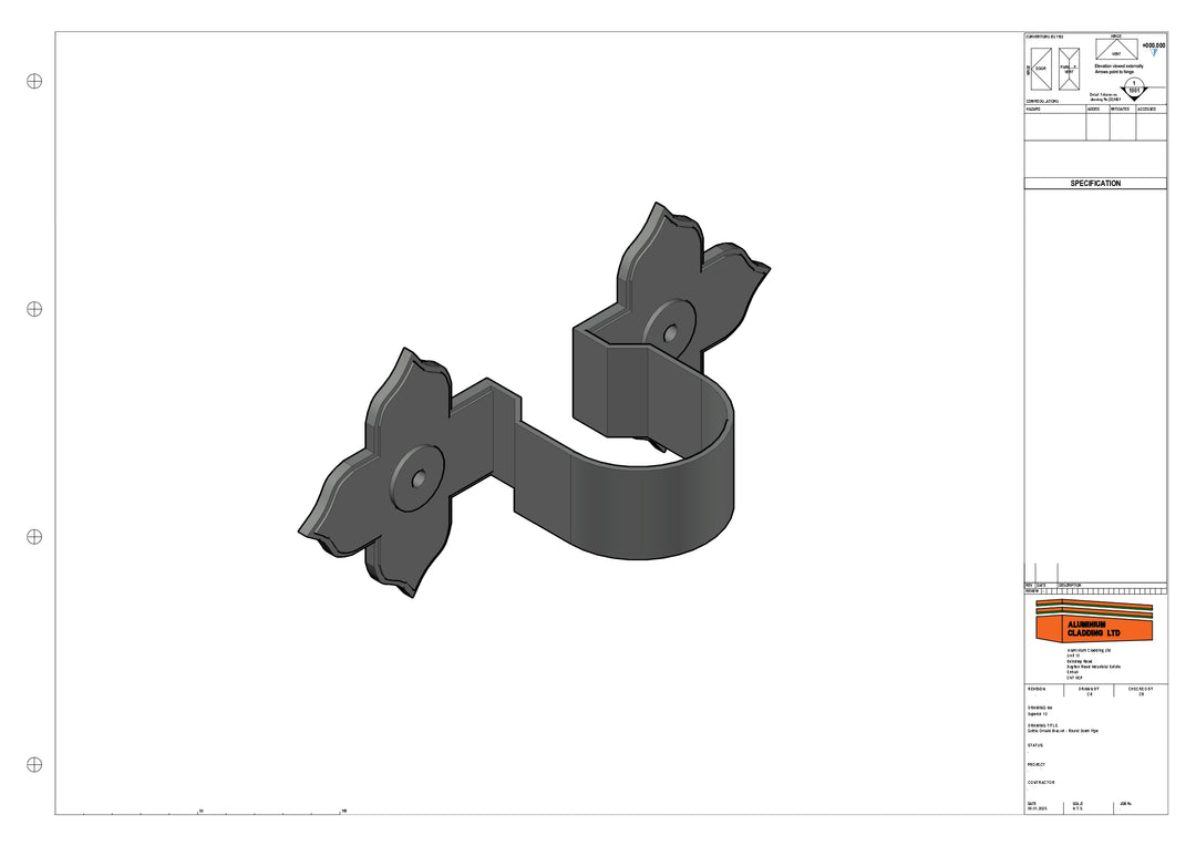 Cast Aluminium Gothic Ornate Bracket - Round Down Pipe