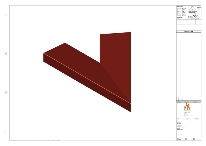 Aluminium Capping - Type 2 - 45 Degree Int Corner - 300x300