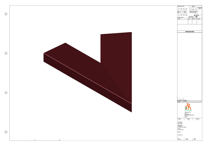 Aluminium Capping - Type 2 - 45 Degree Int Corner - 300x300