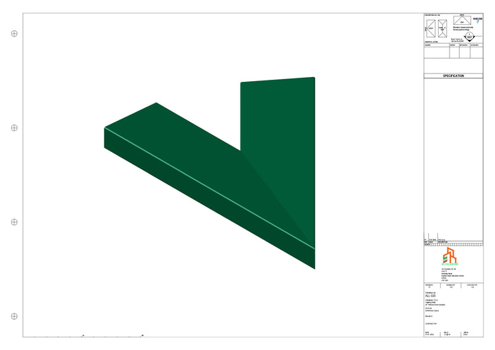 Aluminium Capping - Type 2 - 45 Degree Int Corner - 300x300