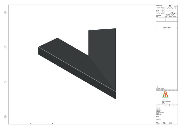 Aluminium Capping - Type 2 - 45 Degree Int Corner - 300x300