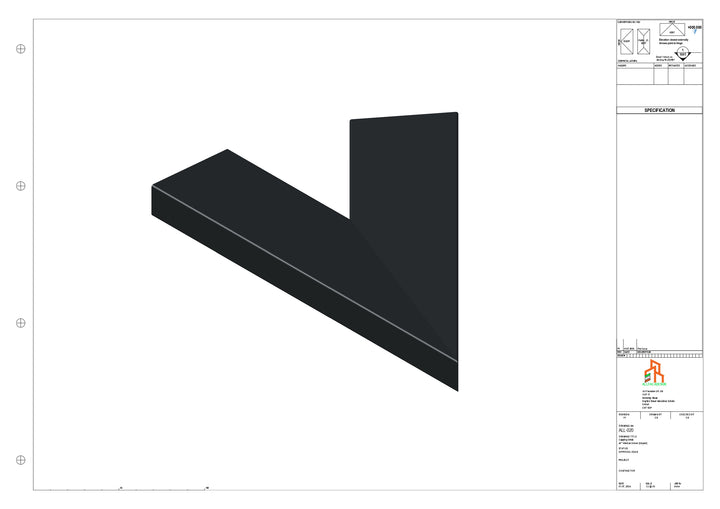 Aluminium Capping - Type 2 - 45 Degree Int Corner - 300x300