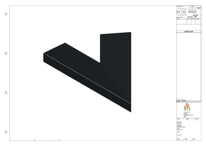 Aluminium Capping - Type 2 - 45 Degree Int Corner - 300x300