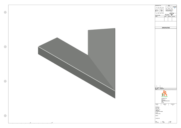 Aluminium Capping - Type 2 - 45 Degree Int Corner - 300x300