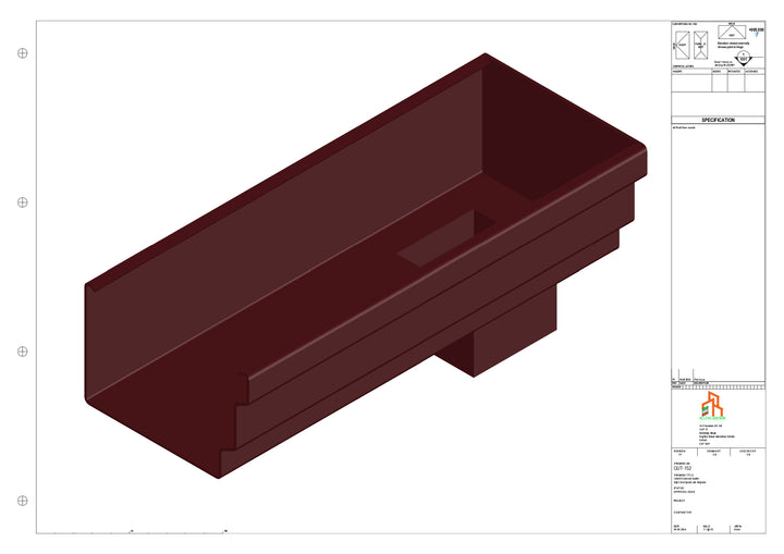 Aluminium Cranked Gutter - Type 11 - End Spout - 63 Sq