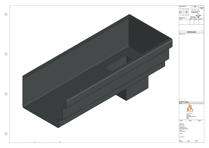 Aluminium Cranked Gutter - Type 11 - End Spout - 63 Sq