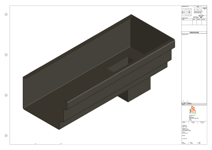 Aluminium Cranked Gutter - Type 11 - End Spout - 63 Sq