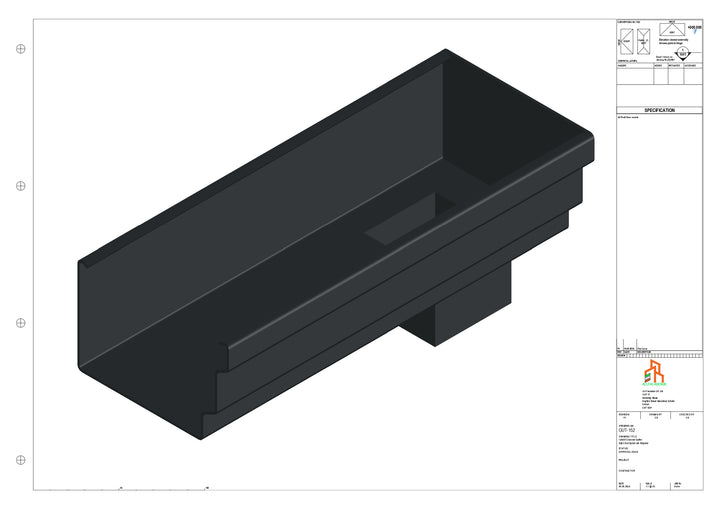 Aluminium Cranked Gutter - Type 11 - End Spout - 63 Sq