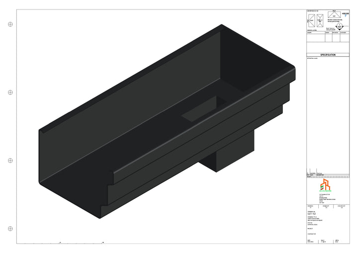 Aluminium Cranked Gutter - Type 11 - End Spout - 63 Sq