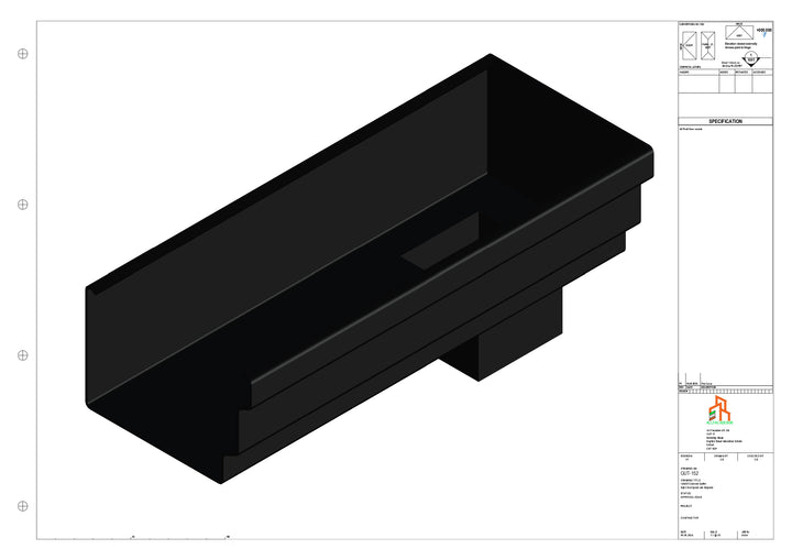 Aluminium Cranked Gutter - Type 11 - End Spout - 63 Sq