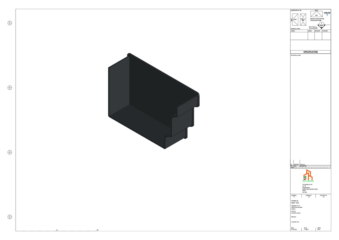 Aluminium Cranked Gutter - Type 11 - Stopend