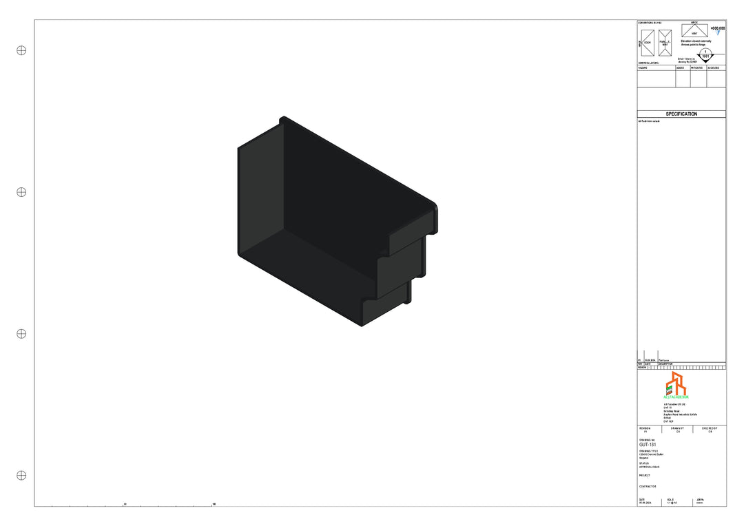 Aluminium Cranked Gutter - Type 11 - Stopend