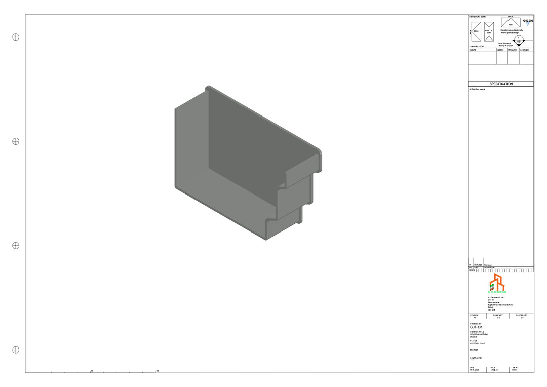 Aluminium Cranked Gutter - Type 11 - Stopend