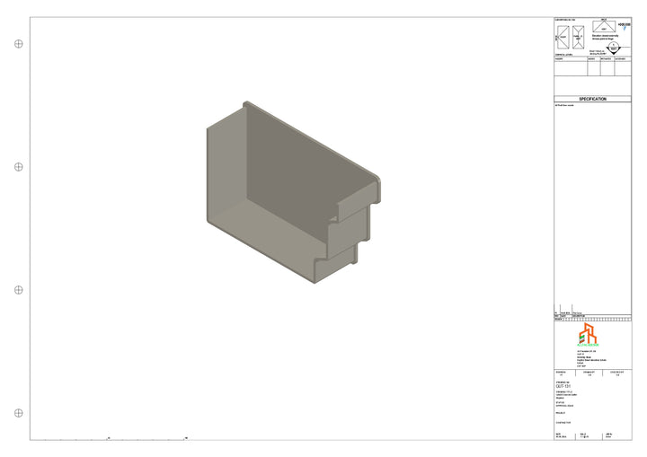 Aluminium Cranked Gutter - Type 11 - Stopend