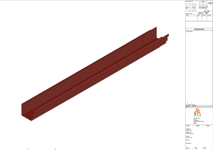Aluminium Cranked Gutter - Type 10 - 3M Length