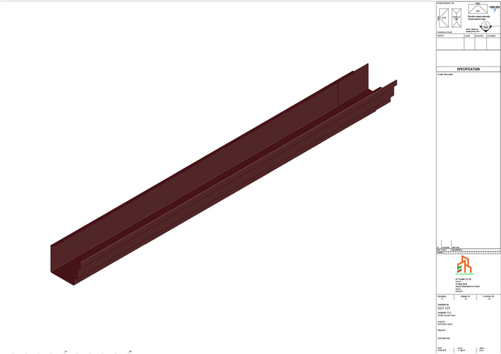 Aluminium Cranked Gutter - Type 10 - 3M Length