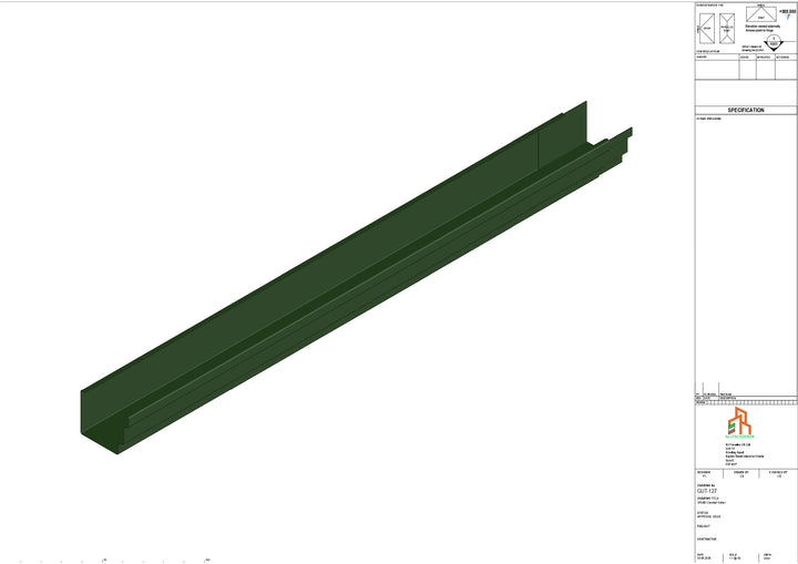 Aluminium Cranked Gutter - Type 10 - 3M Length