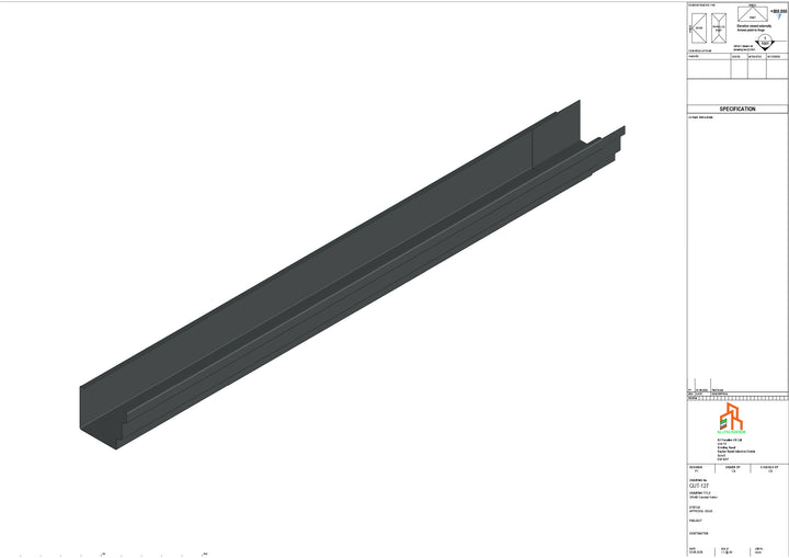 Aluminium Cranked Gutter - Type 10 - 3M Length