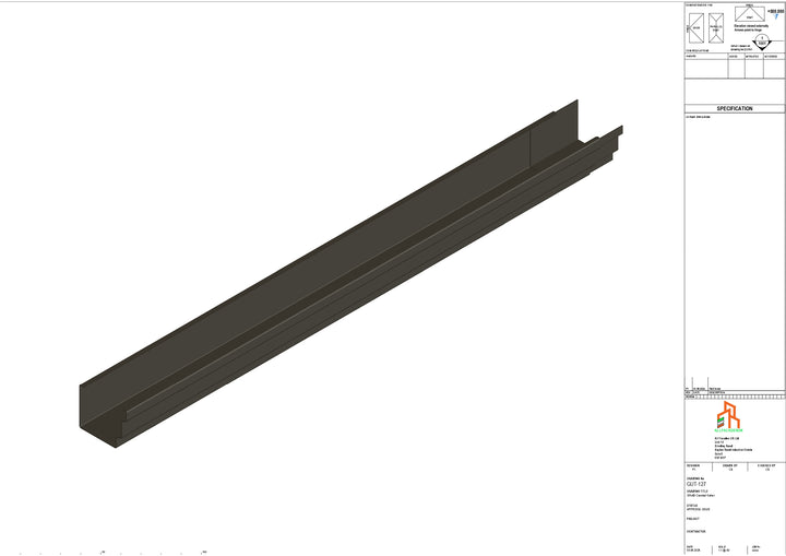 Aluminium Cranked Gutter - Type 10 - 3M Length