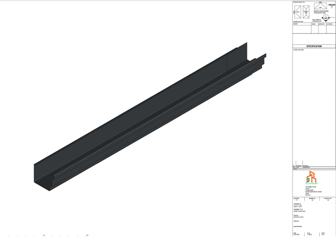 Aluminium Cranked Gutter - Type 10 - 3M Length