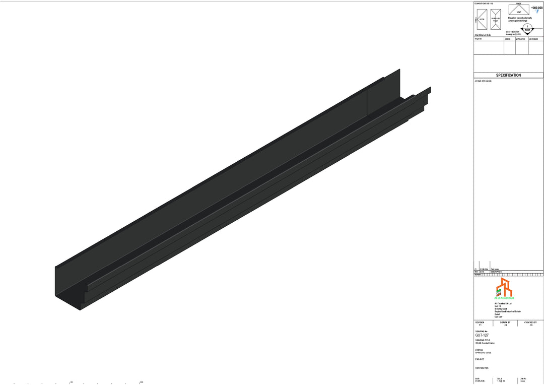 Aluminium Cranked Gutter - Type 10 - 3M Length