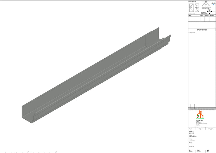 Aluminium Cranked Gutter - Type 10 - 3M Length