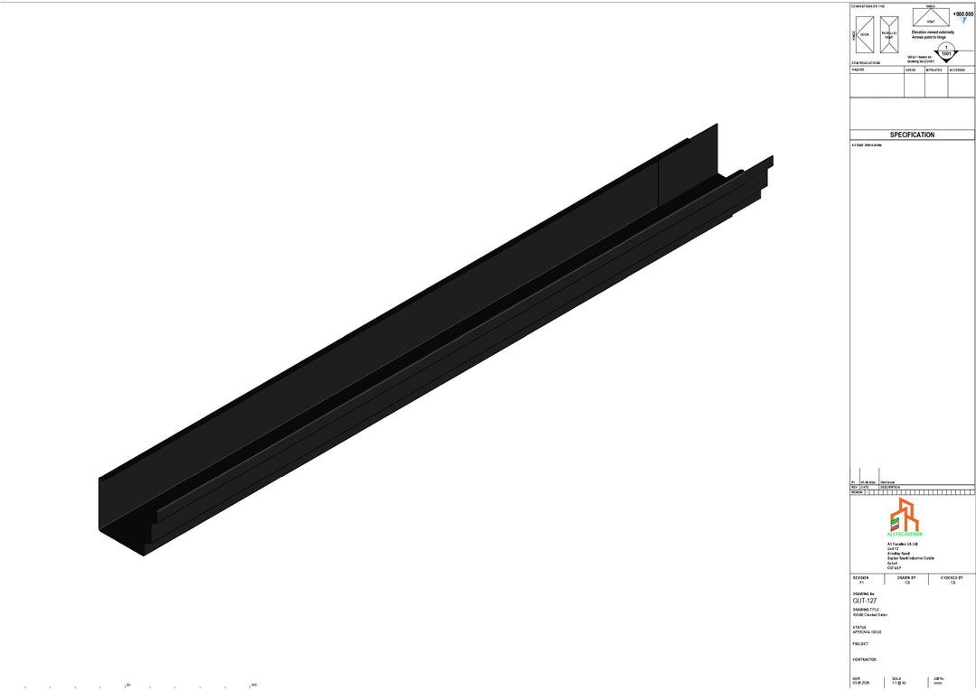Aluminium Cranked Gutter - Type 10 - 3M Length