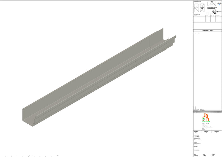 Aluminium Cranked Gutter - Type 10 - 3M Length