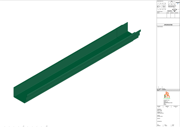 Aluminium Cranked Gutter - Type 11 - 3M Length