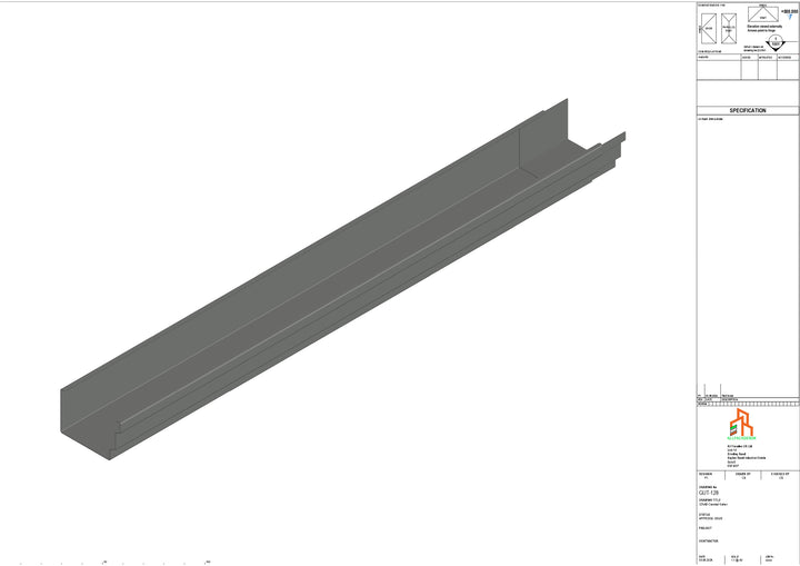Aluminium Cranked Gutter - Type 11 - 3M Length