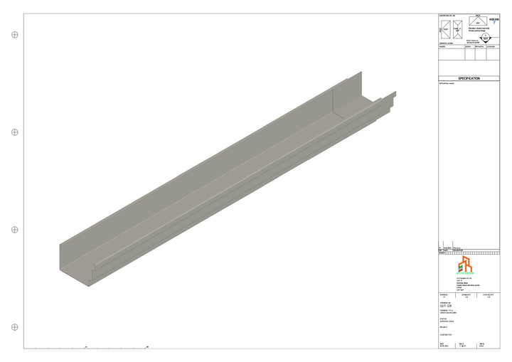 Aluminium Cranked Gutter - Type 11 - 3M Length