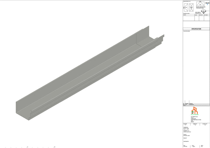 Aluminium Cranked Gutter - Type 11 - 3M Length