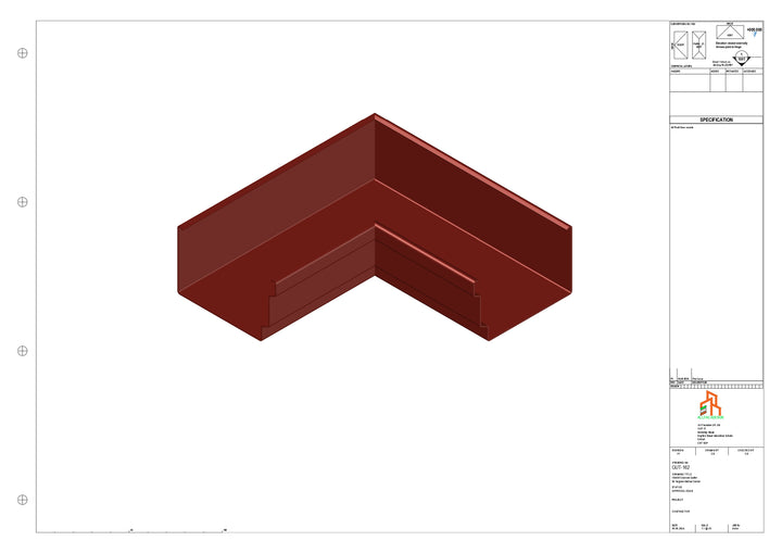 Aluminium Cranked Gutter - Type 12 - 90 Degree Int Corner